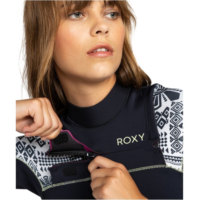 2024 Roxy Womens Swell Series 5/4/3mm Chest Zip Wetsuit ERJW103128 - Egret Mo Rockin Vibes